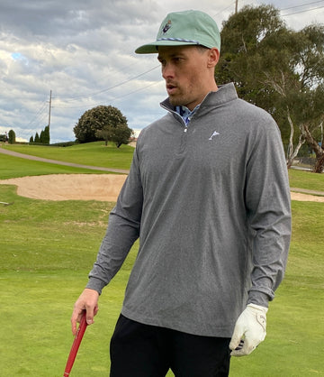 Grey Quarter-Zip: Slim Fit