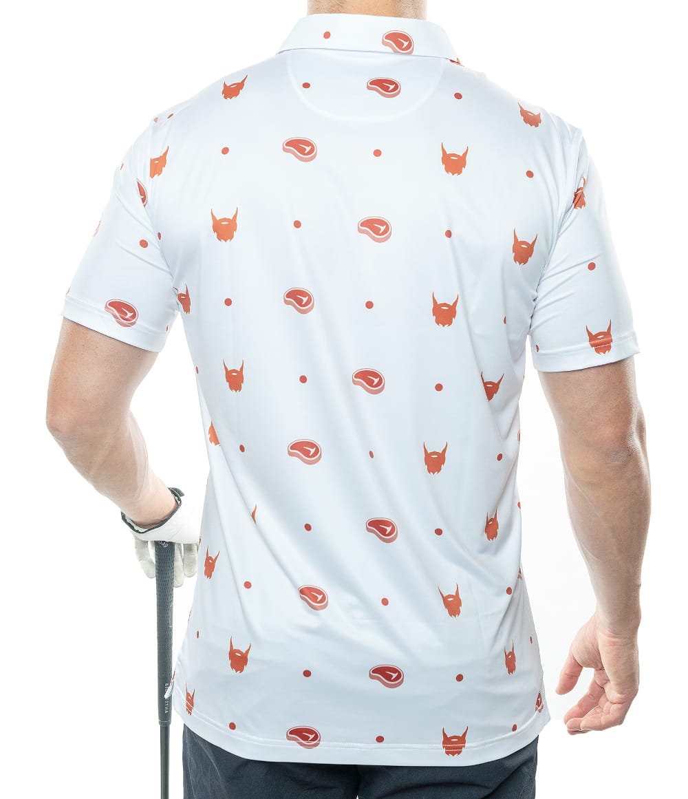 Beards & Beef Golf Polo - Rear View