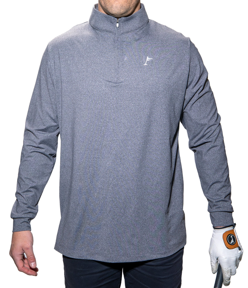 Grey Quarter-Zip: Slim Fit