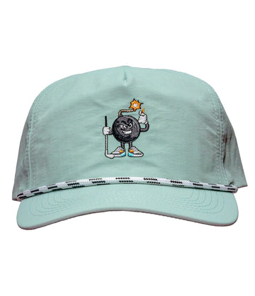 Cyan Snapback Hat with Rope