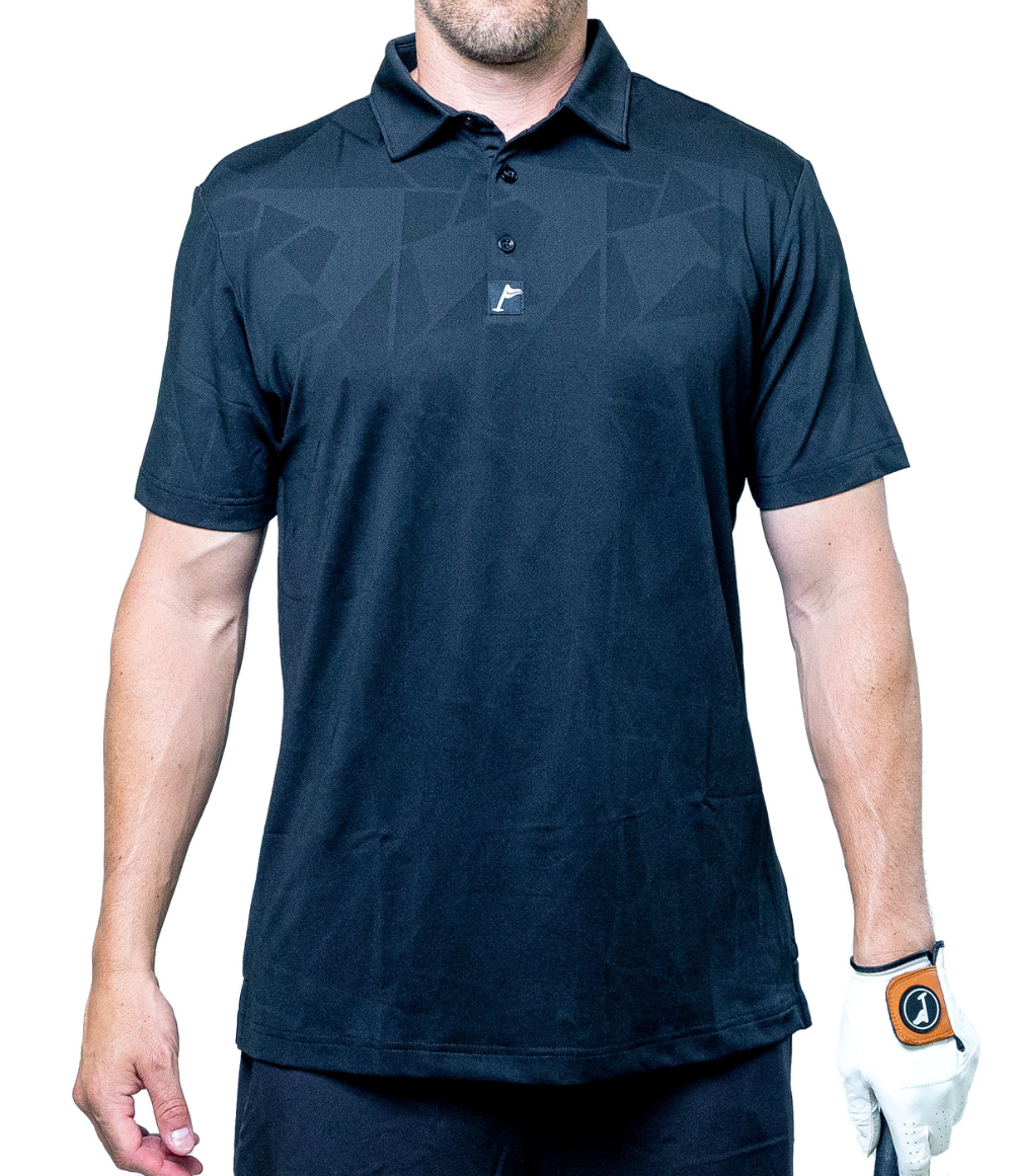 Performance Golf Polo: Black (Athletic Fit)