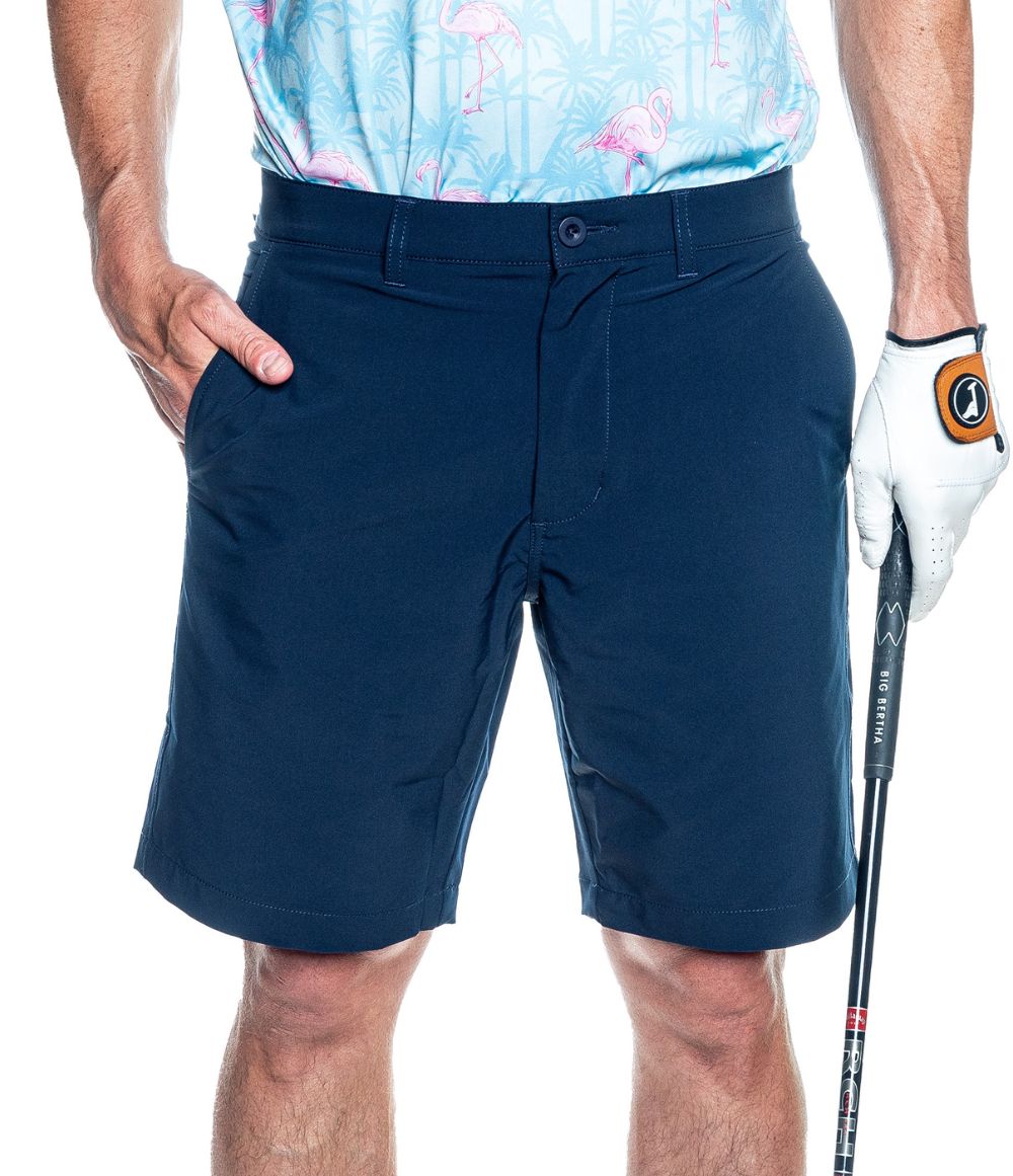 Men's Navy Golf Shorts: Slim Fit